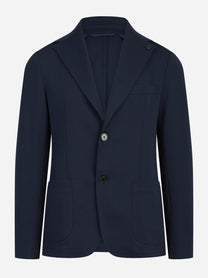 Blazer Monopetto in jersey blu