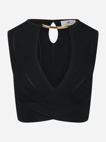Top in maglia con dettaglio gioiello