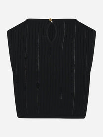 Top in maglia con dettaglio gioiello