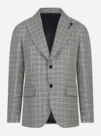 Blazer attitude con rever a lancia in cotone e lino