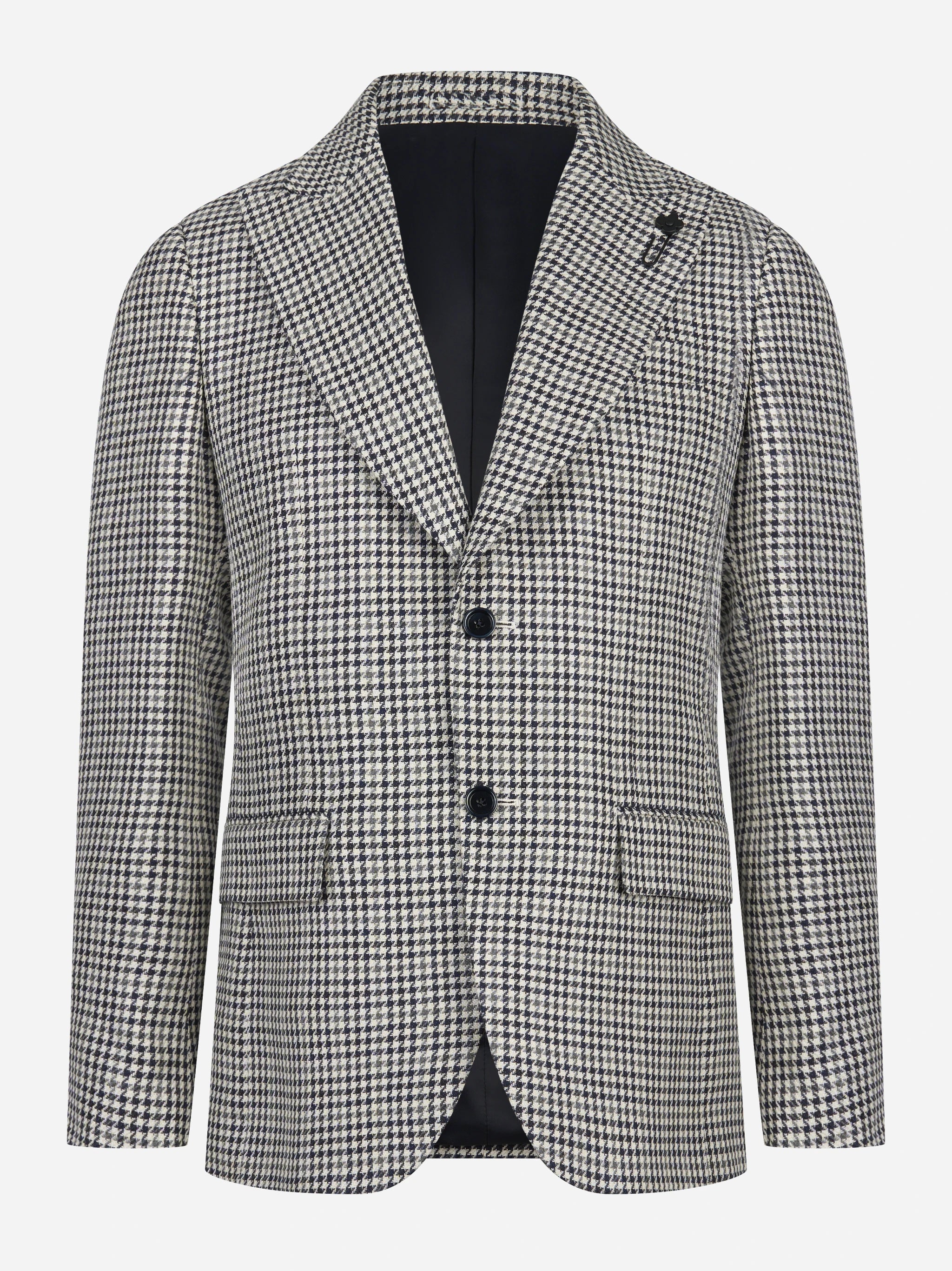 Blazer attitude con rever a lancia in cotone e lino