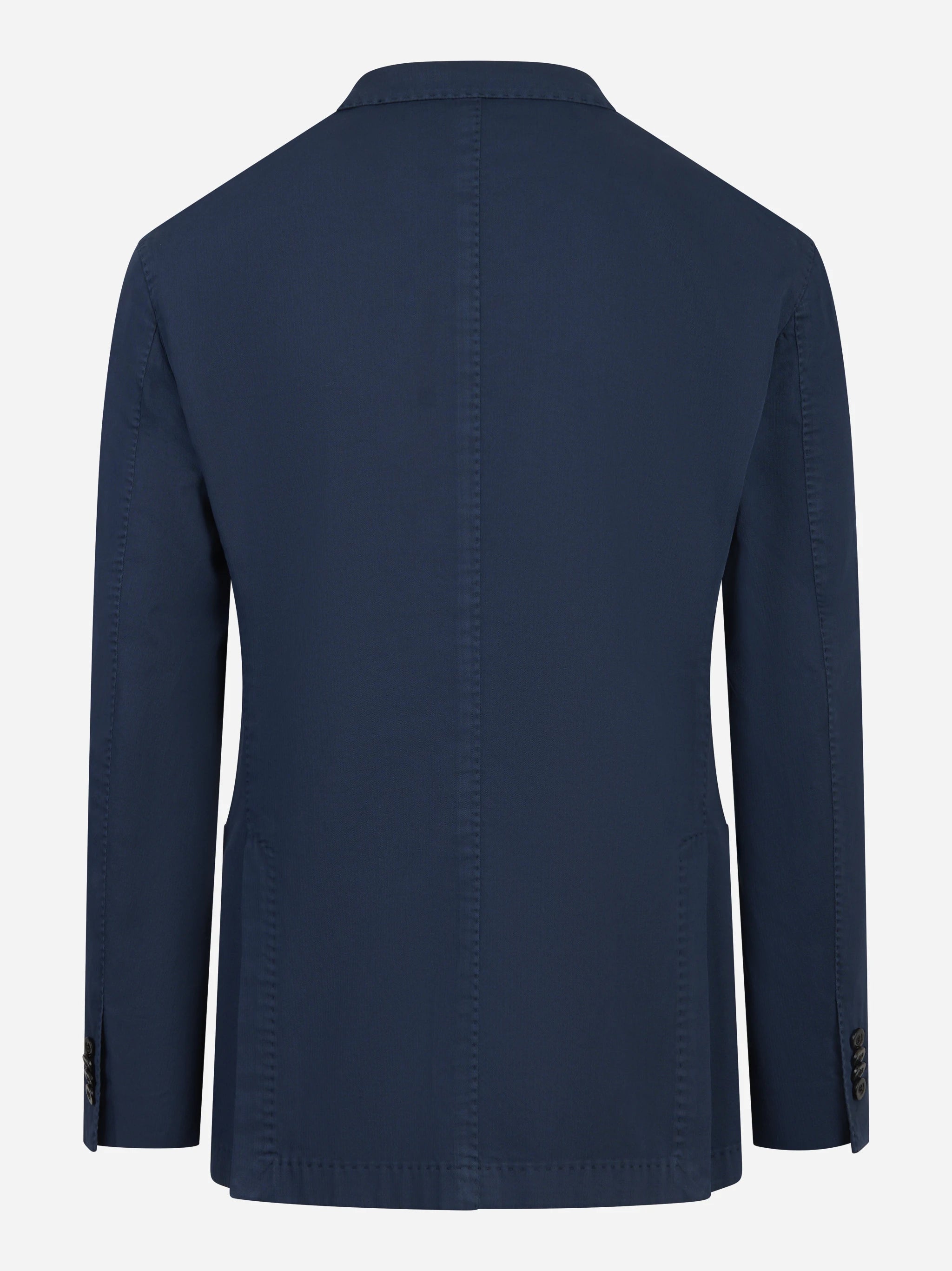 Blazer monopetto blu in cotone elasticizzato
