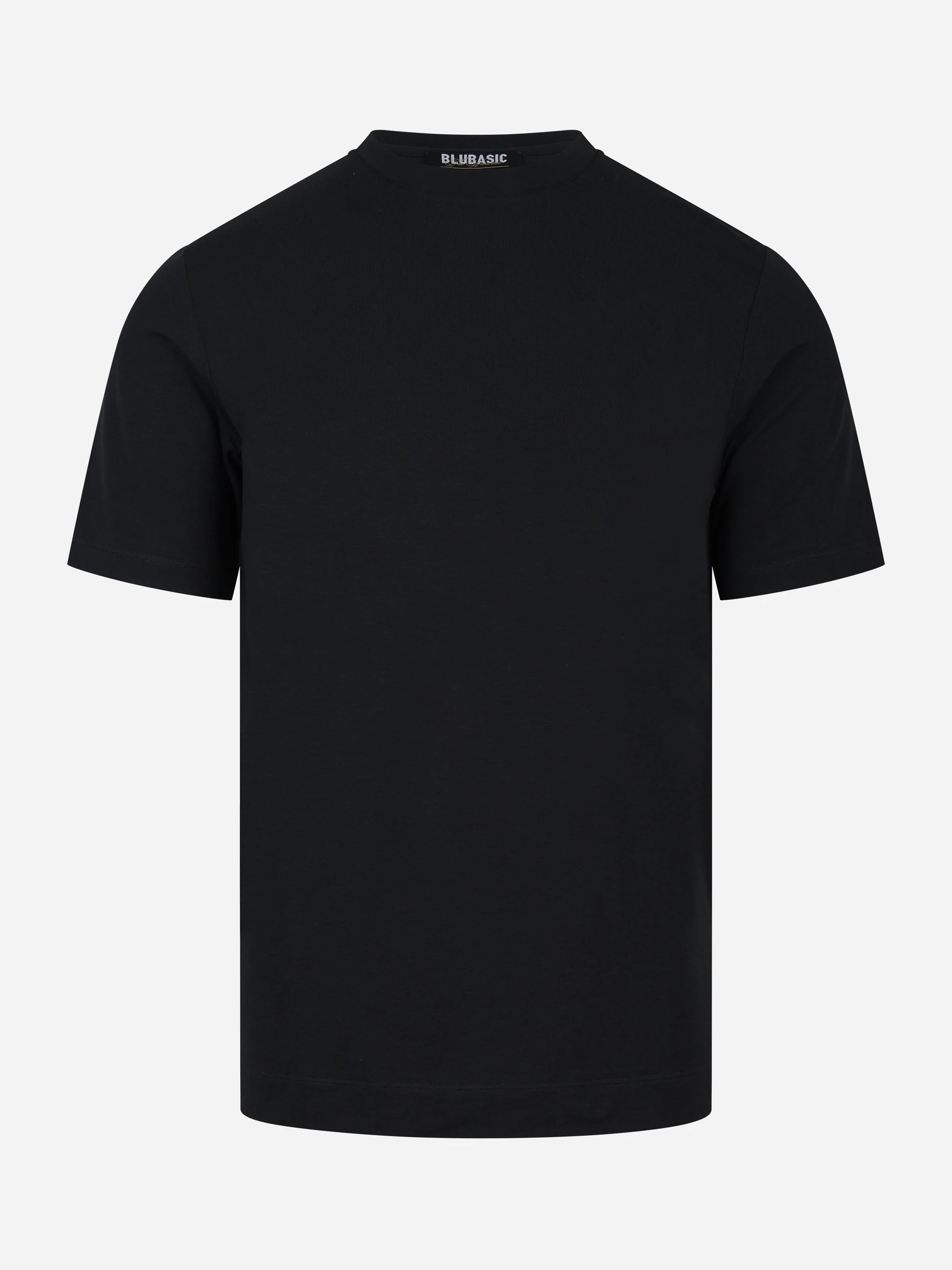 T-shirt manica corta nera in cotone ossigeno