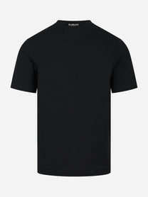 T-shirt manica corta nera in cotone ossigeno
