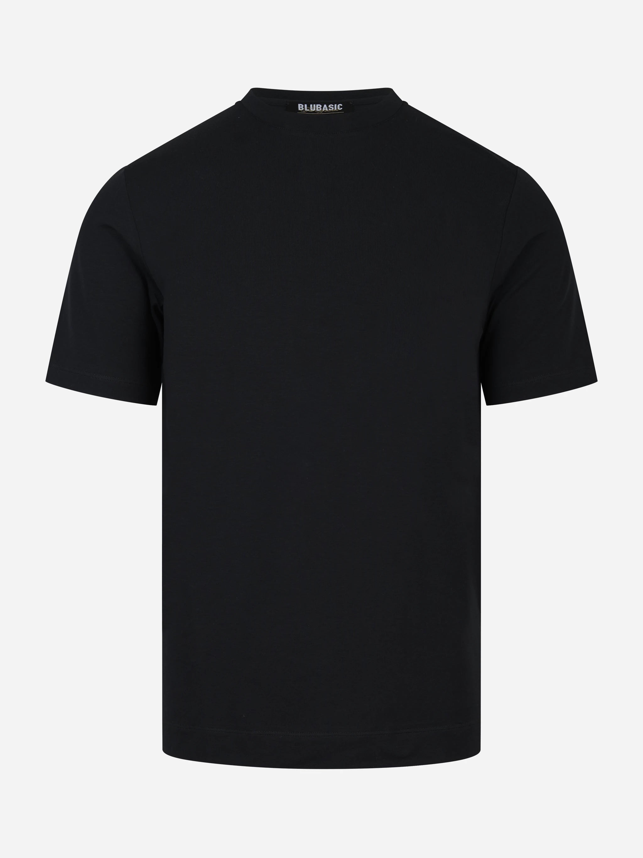 T-shirt manica corta nera in cotone ossigeno