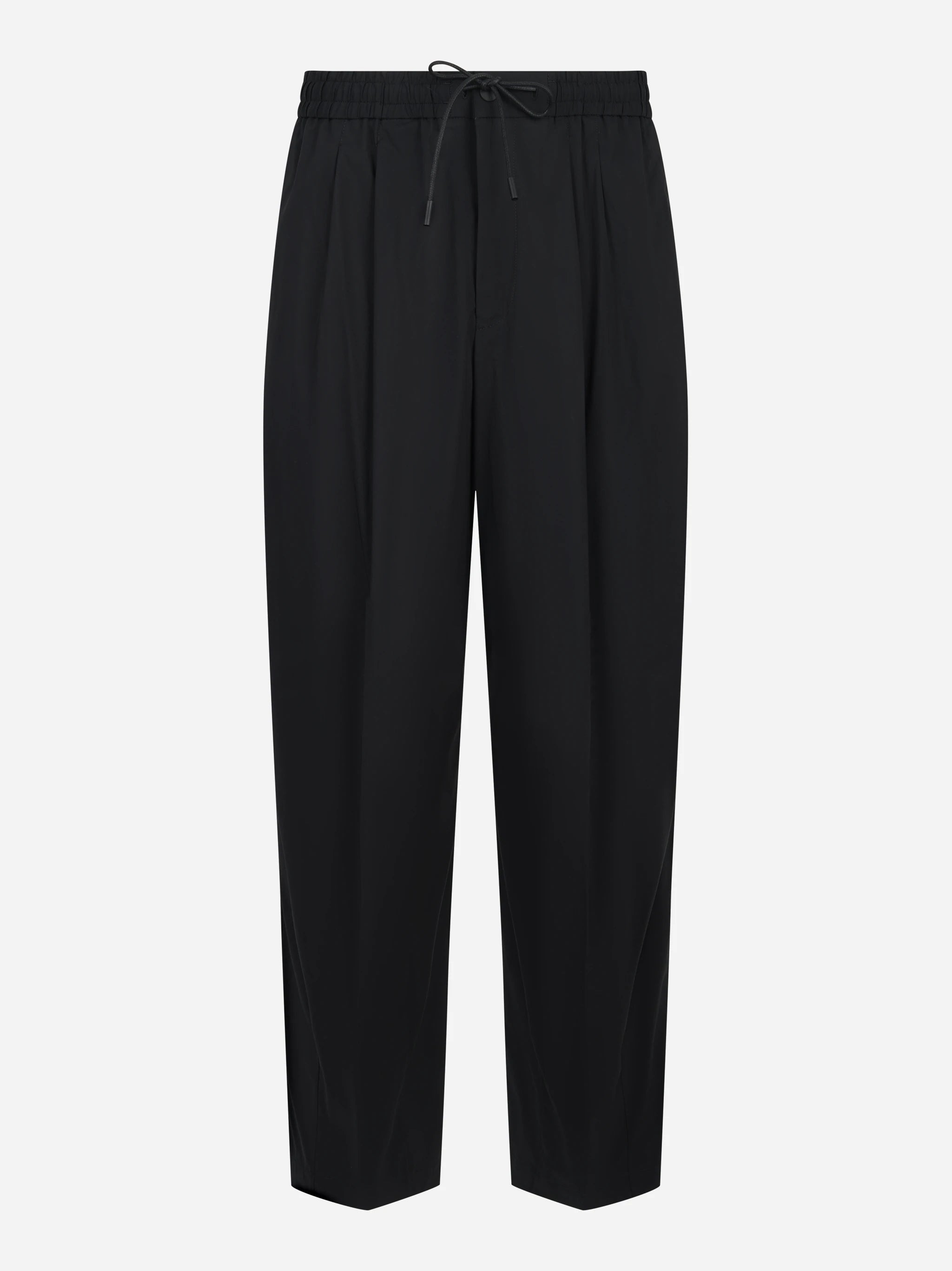 Pantalone loose fit in popeline di cotone nero