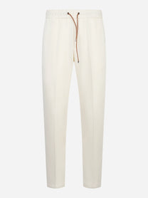 Pantalone in jersey di viscosa bianco