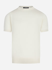 Maglia manica corta in seta bianca
