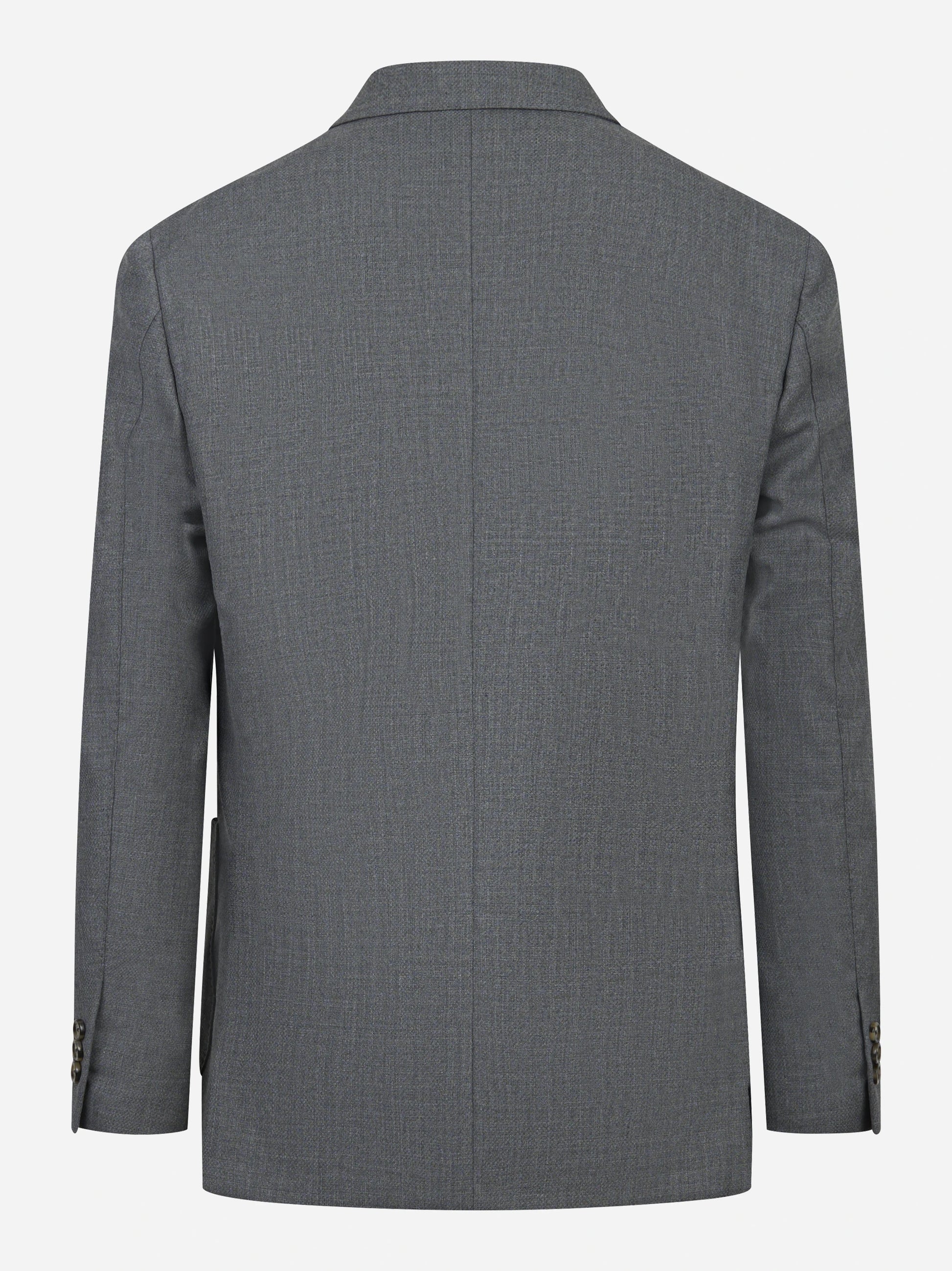 Blazer grigio con tasche a toppa in misto lana