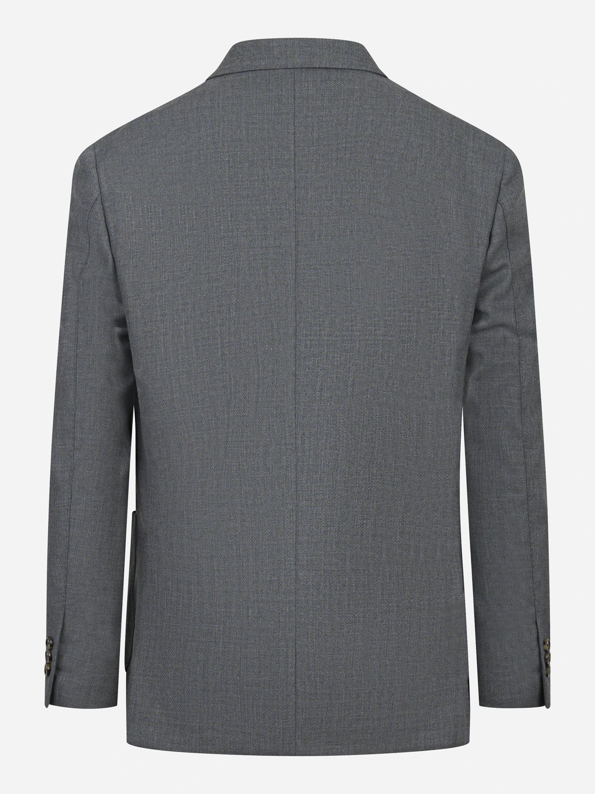 Blazer grigio con tasche a toppa in misto lana