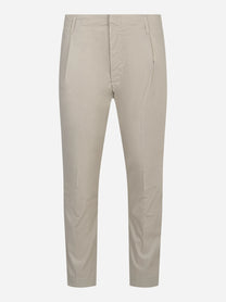 Pantalone carrot fit Ben in popeline di cotone beige