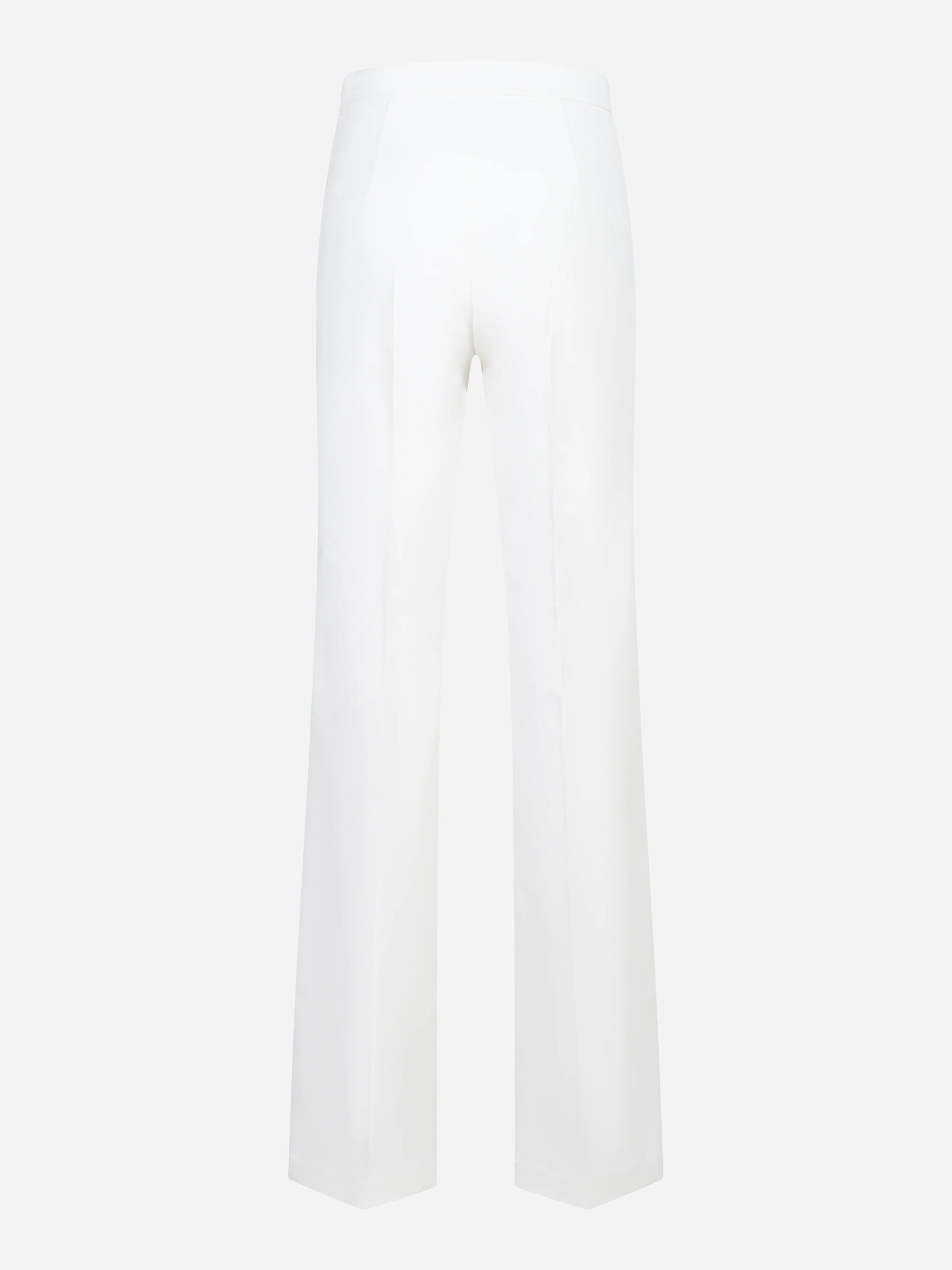 Pantaloni in doppio crepe stretch bianco con logo ricamato
