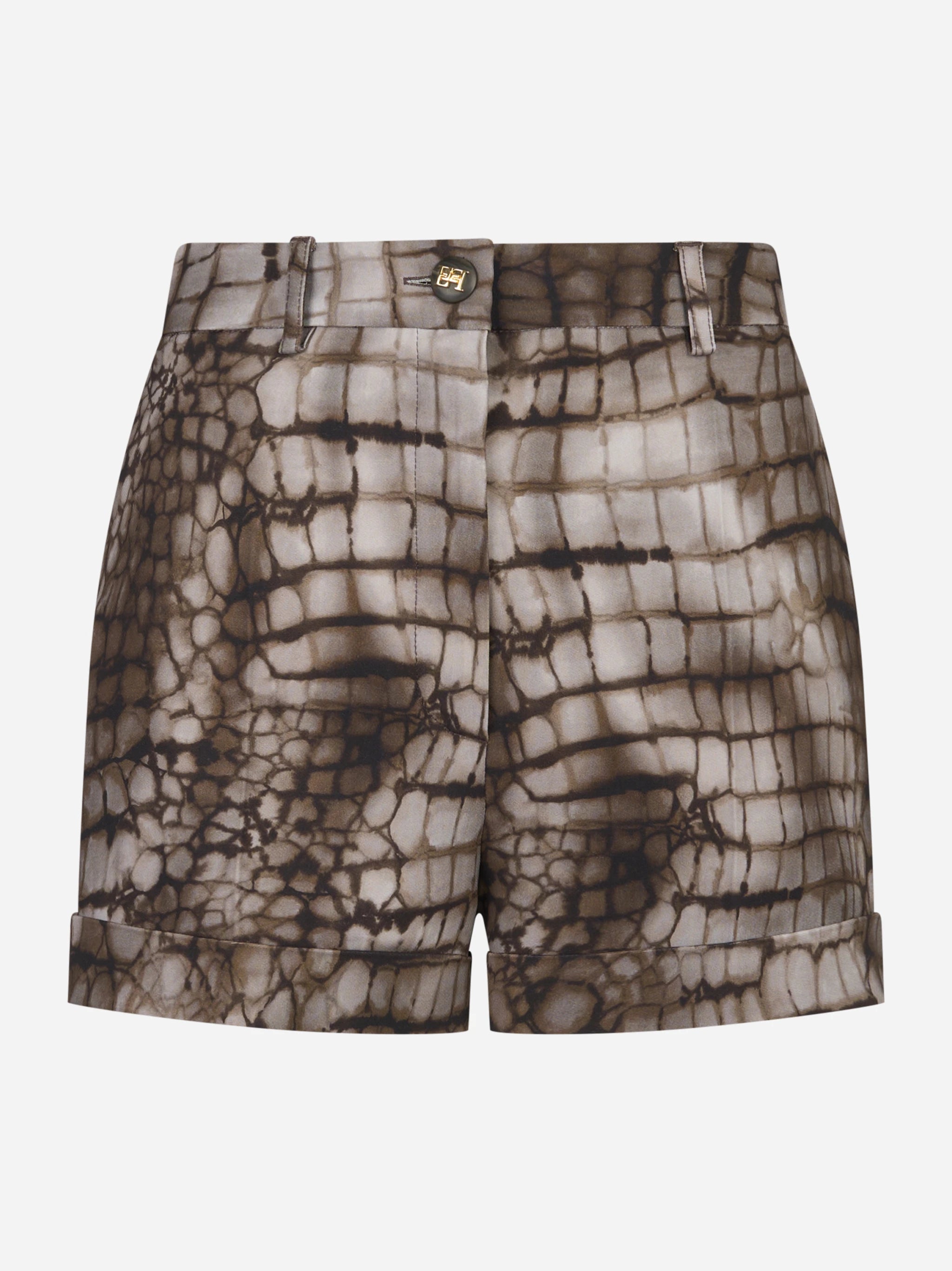 Shorts in jersey leggero con stampa alligatore