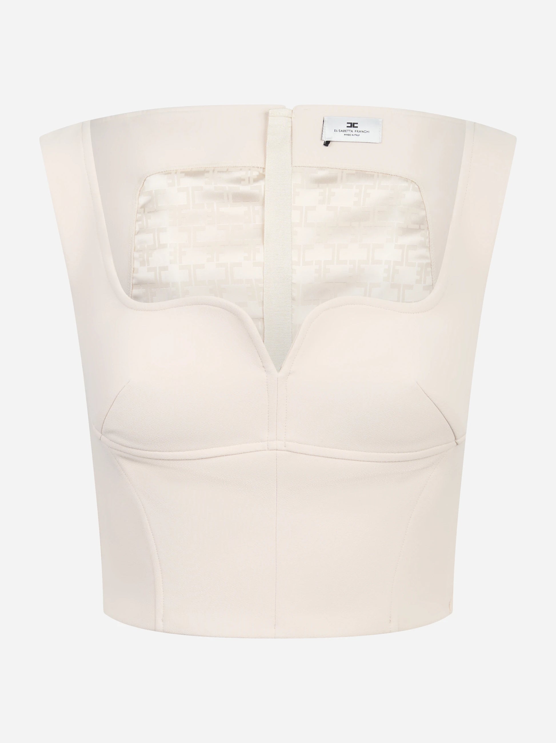Top in doppio crepe stretch bianco