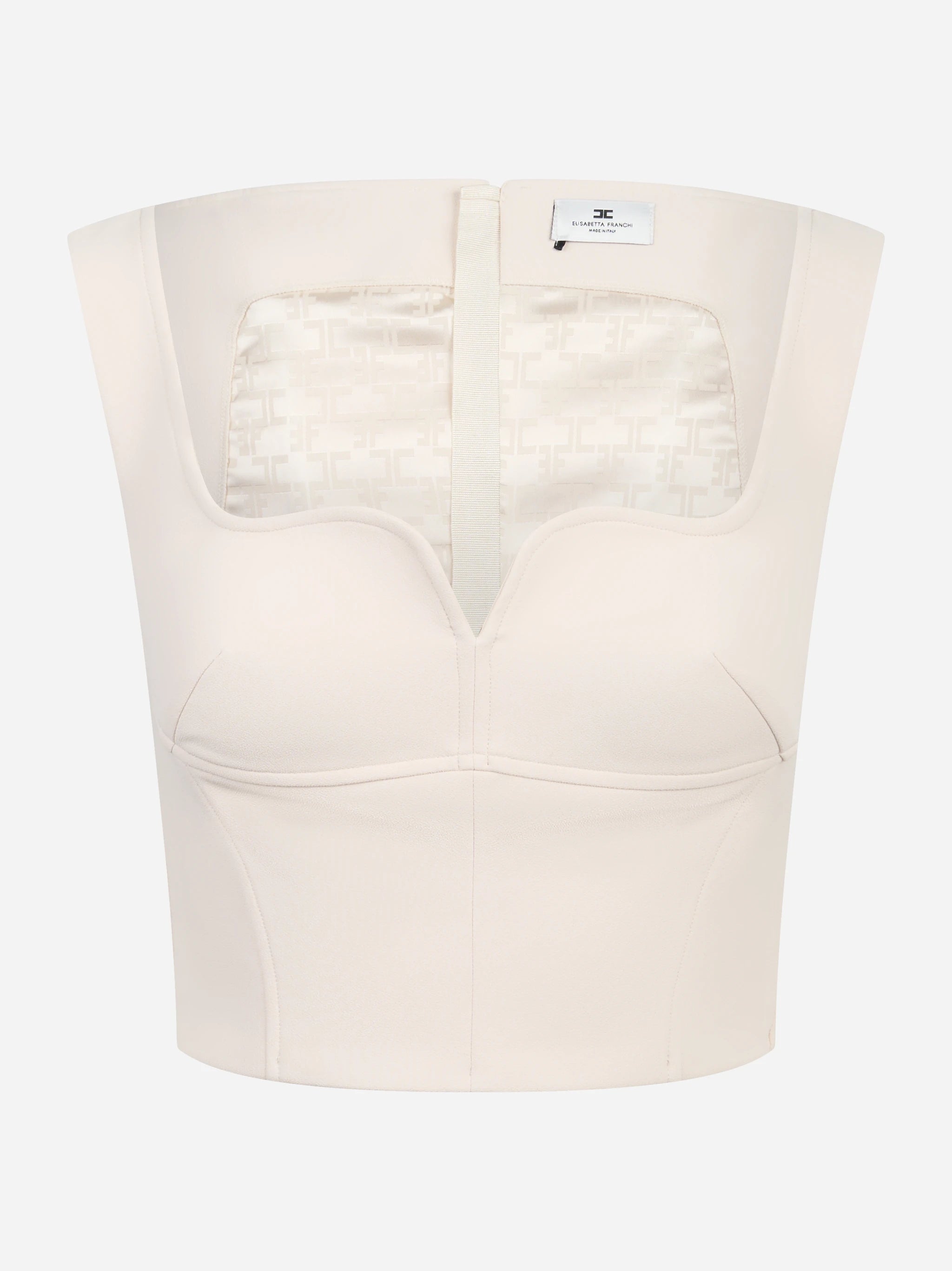 Top in doppio crepe stretch bianco