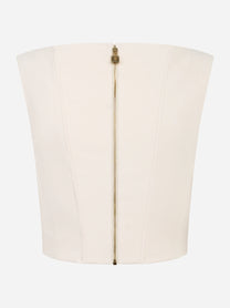 Top in doppio crepe stretch bianco