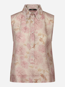 Camicia senza manica con motivo floreale