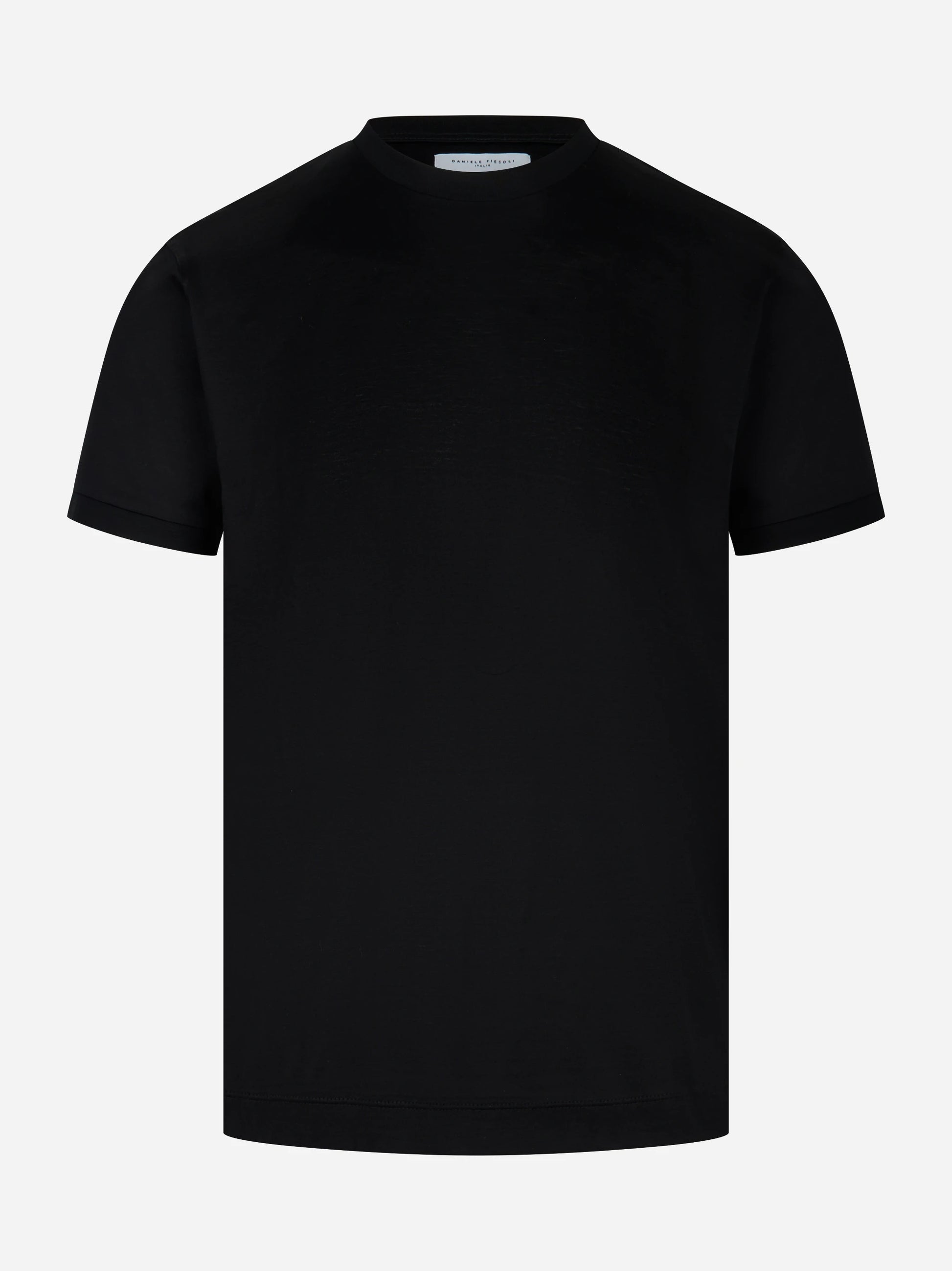 T-shirt filo di scozia nera