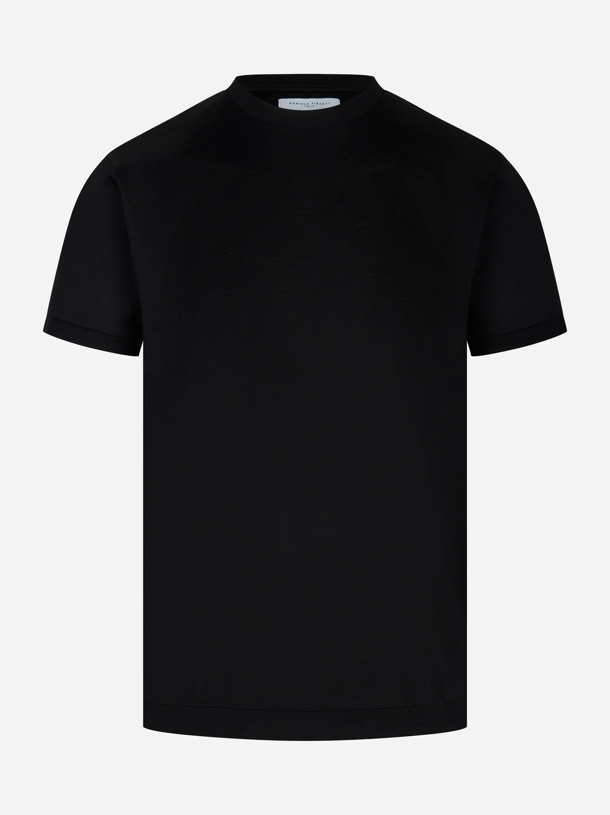 T-shirt filo di scozia nera
