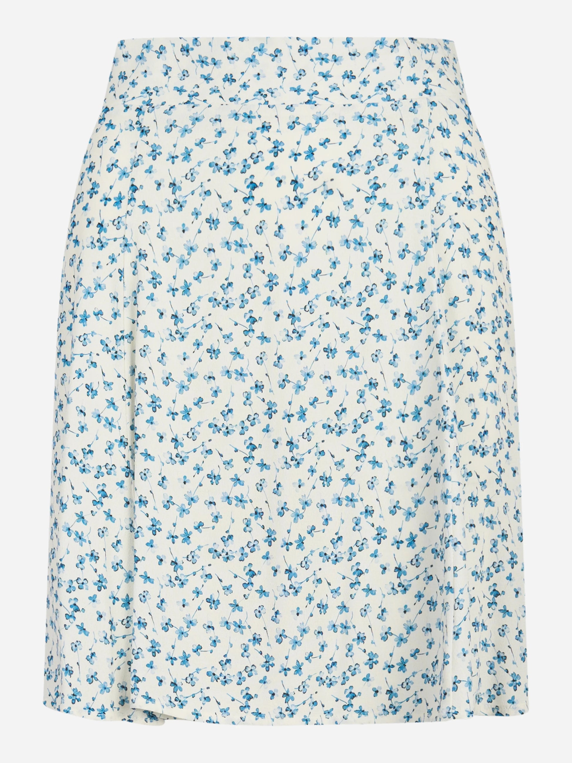 Gonna Kate in viscosa bianca con stampa floreale