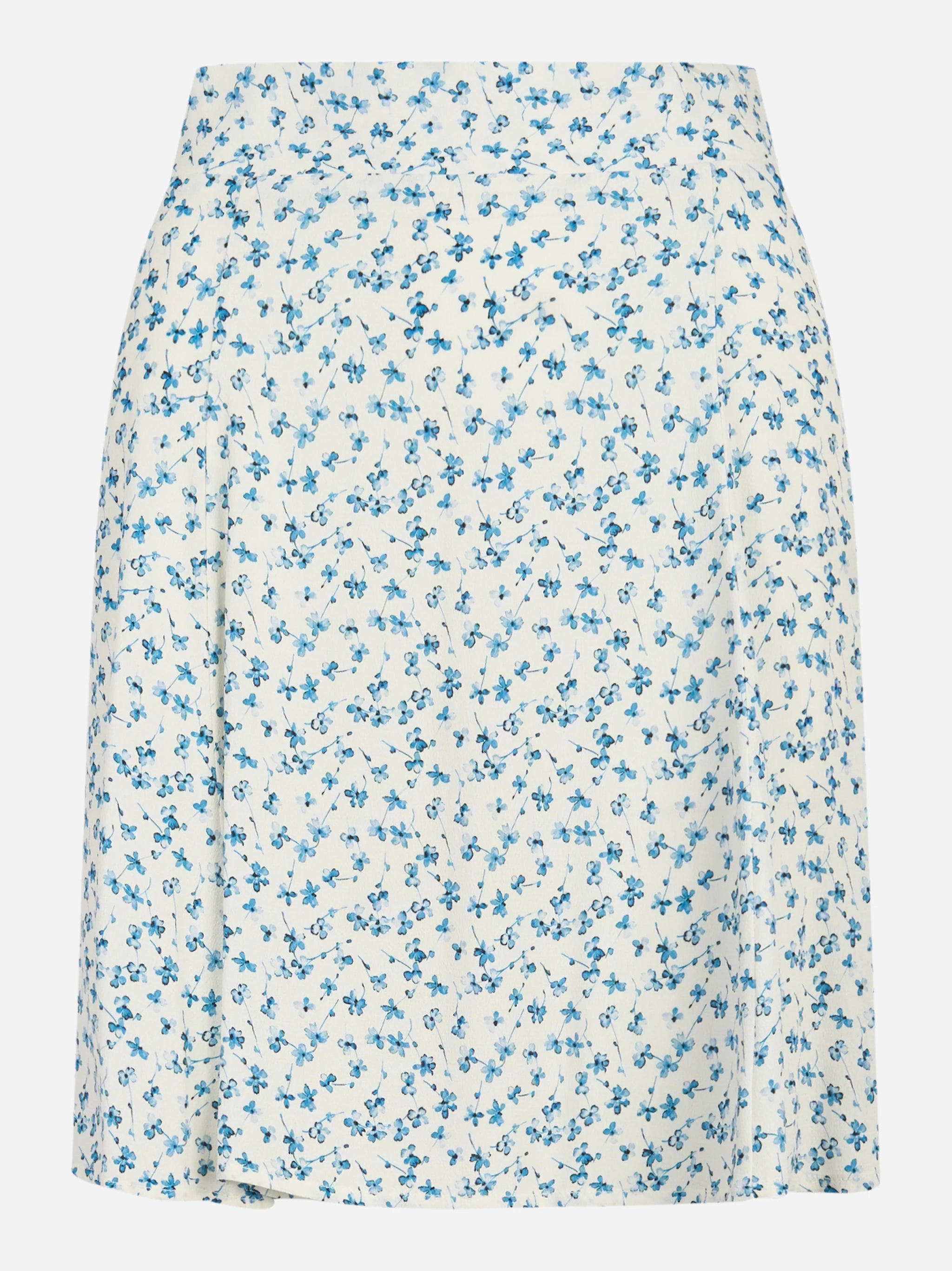 Gonna Kate in viscosa bianca con stampa floreale