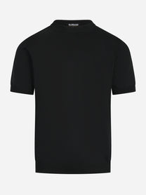 Maglia girocollo manica corta in cotone nero