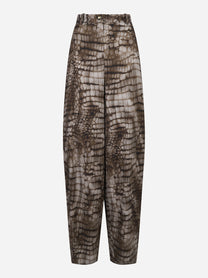Pantaloni in jersey leggero con stampa alligatore