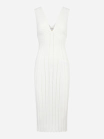 Abito bianco in maglia a jour