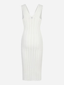 Abito bianco in maglia a jour