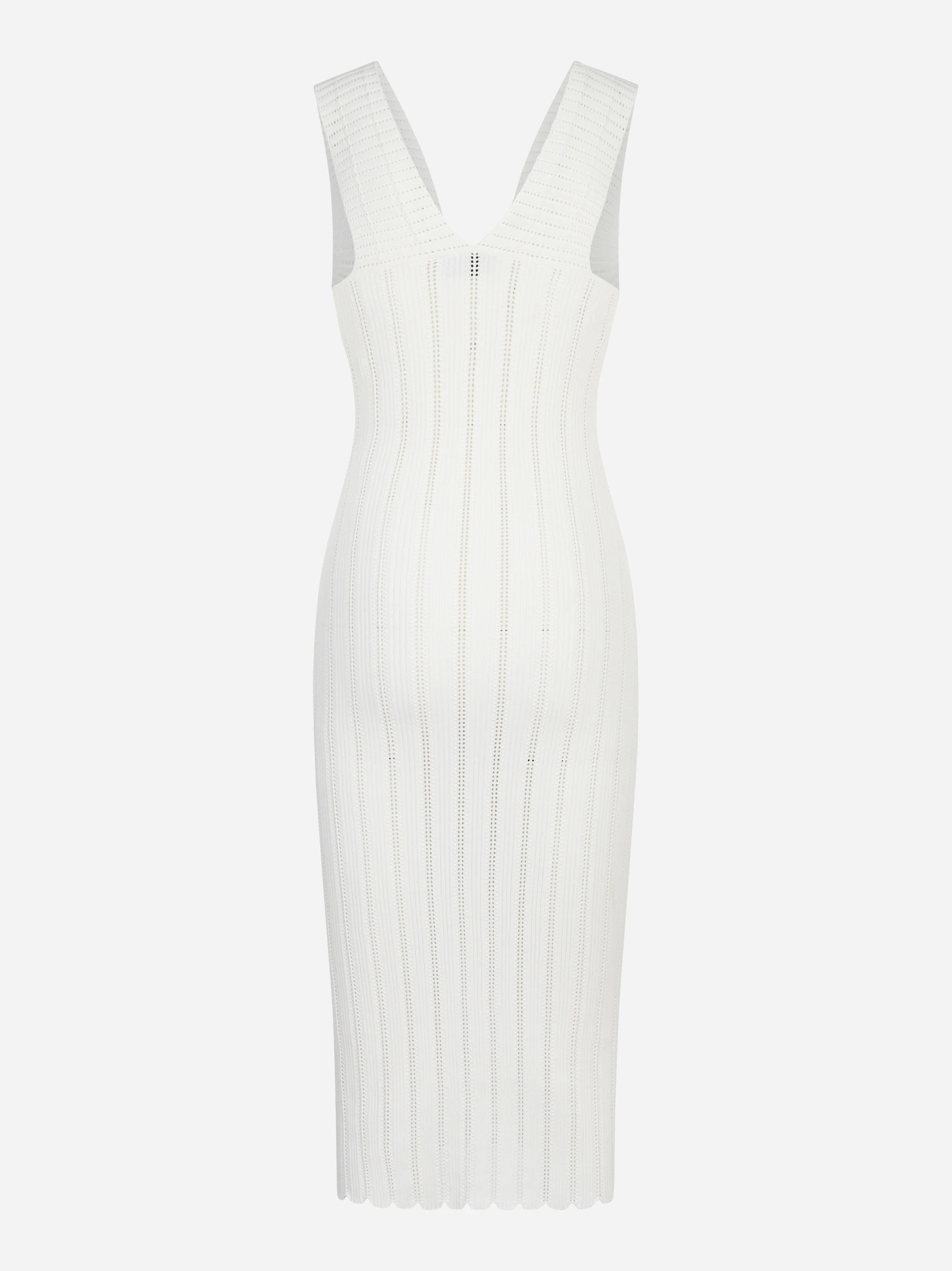 Abito bianco in maglia a jour