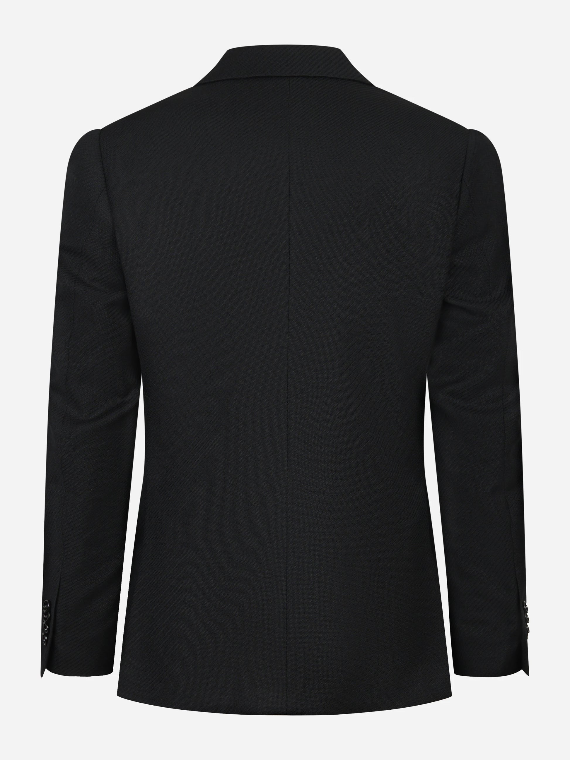 Blazer con rever a lancia nero in pura lana vergine