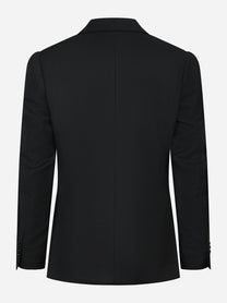 Blazer con rever a lancia nero in pura lana vergine