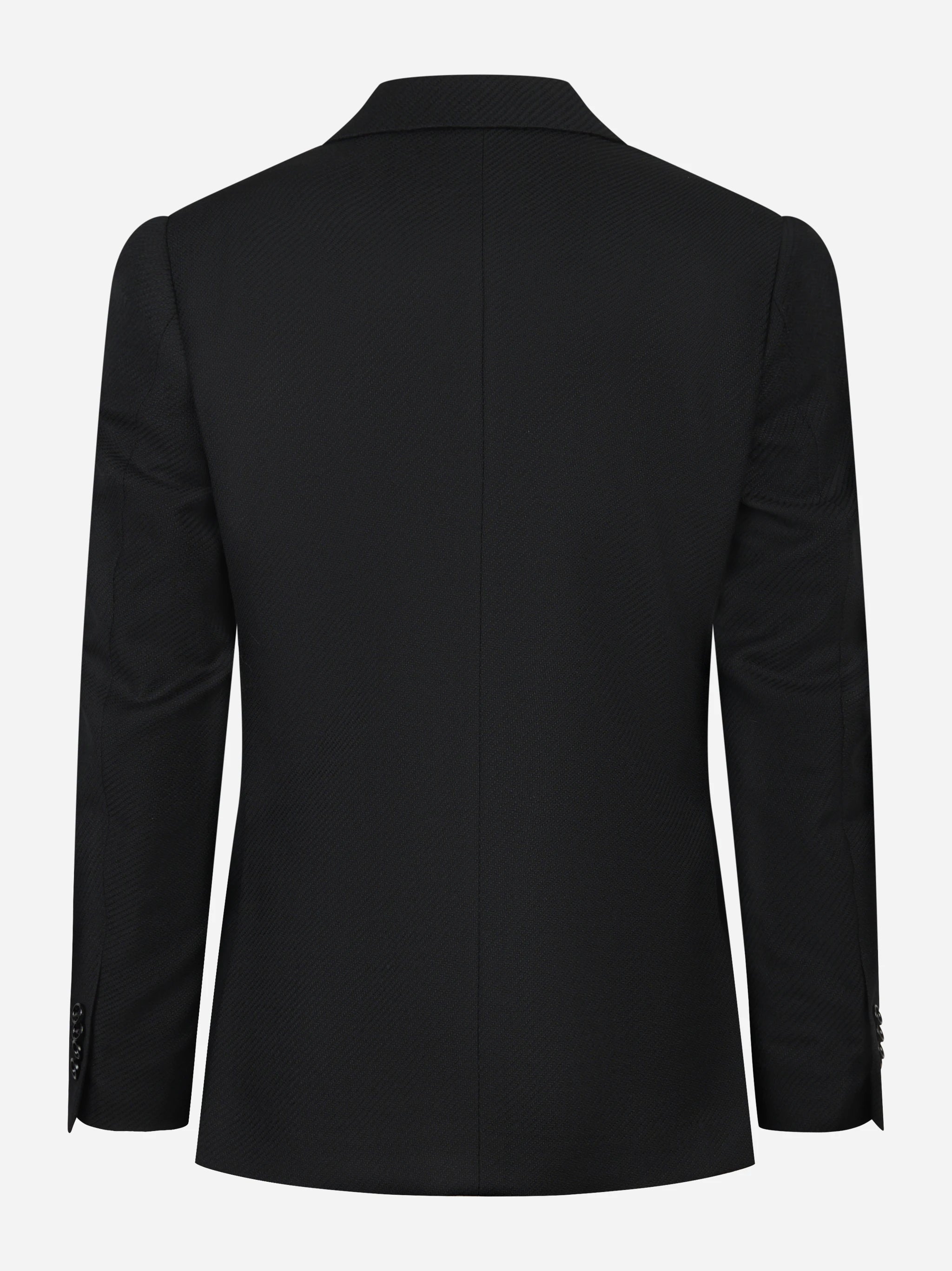Blazer con rever a lancia nero in pura lana vergine