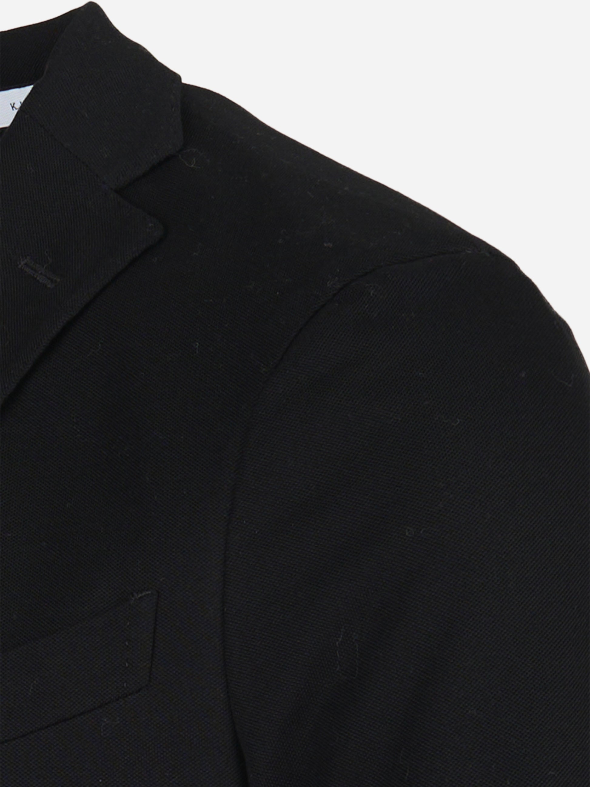 Blazer in jersey con rever a specchio e tasche a toppa Nero