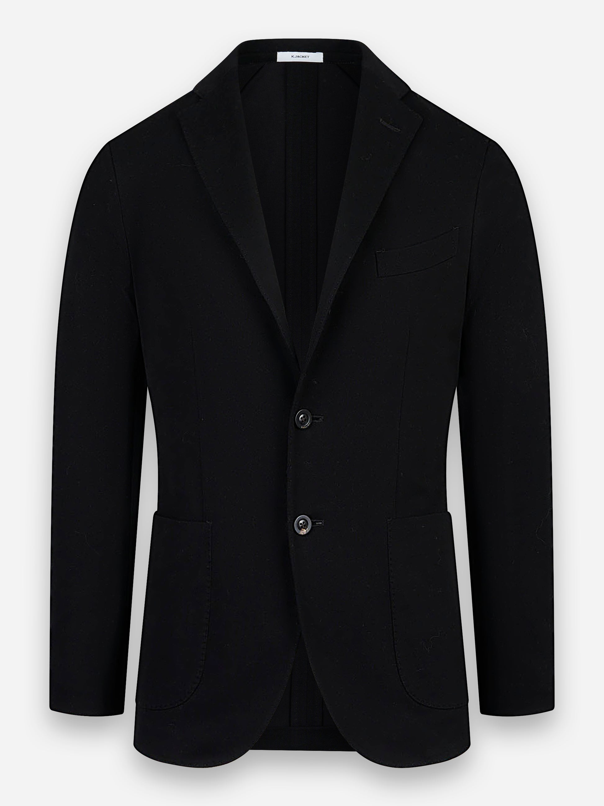 Blazer in jersey con rever a specchio e tasche a toppa Nero