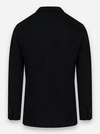 Blazer in jersey con rever a specchio e tasche a toppa Nero