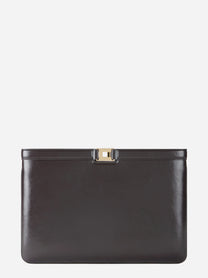 Borsa a busta effetto naplak marrone