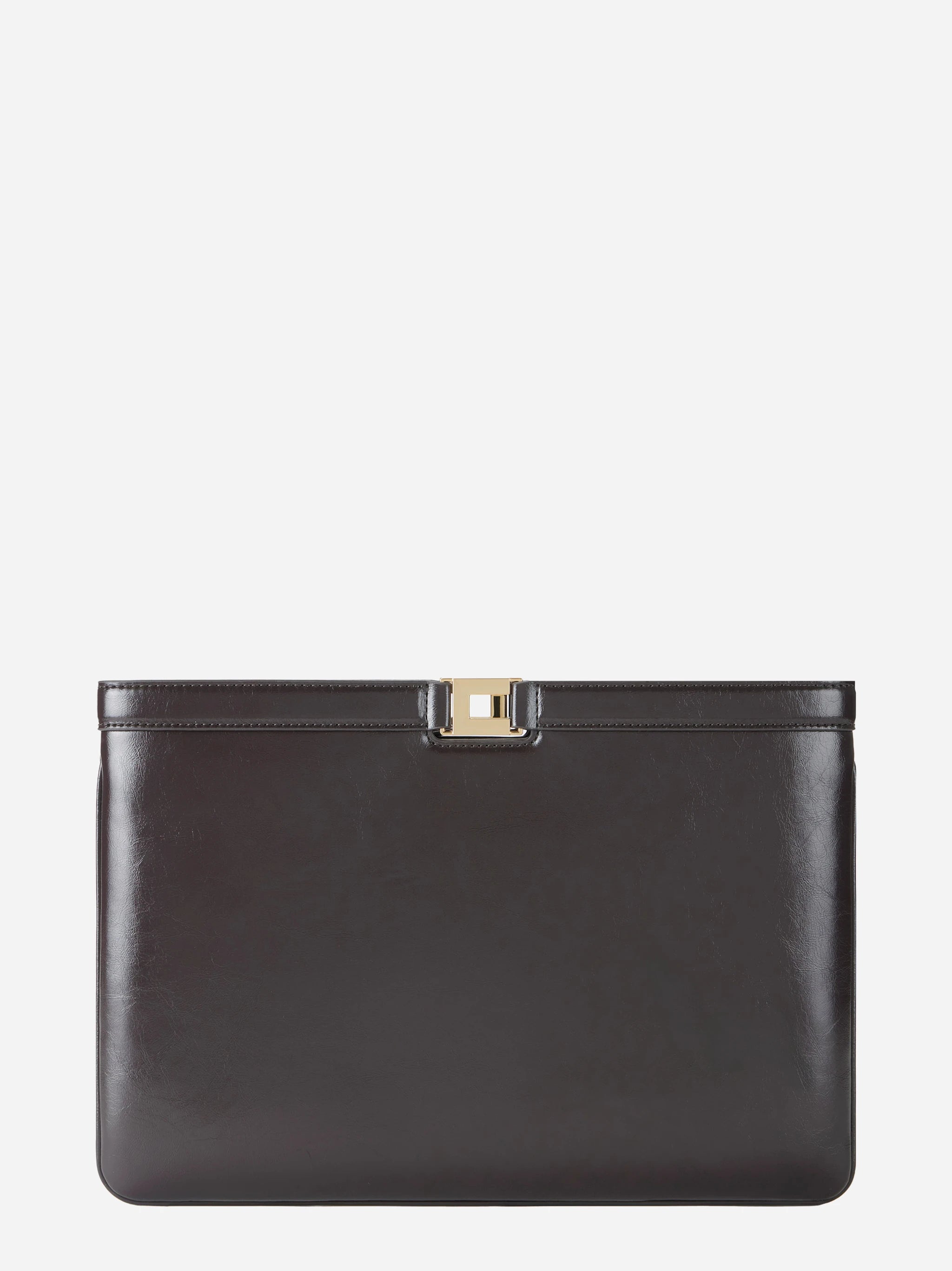 Borsa a busta effetto naplak marrone