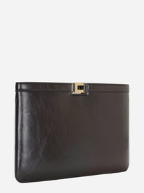 Borsa a busta effetto naplak marrone