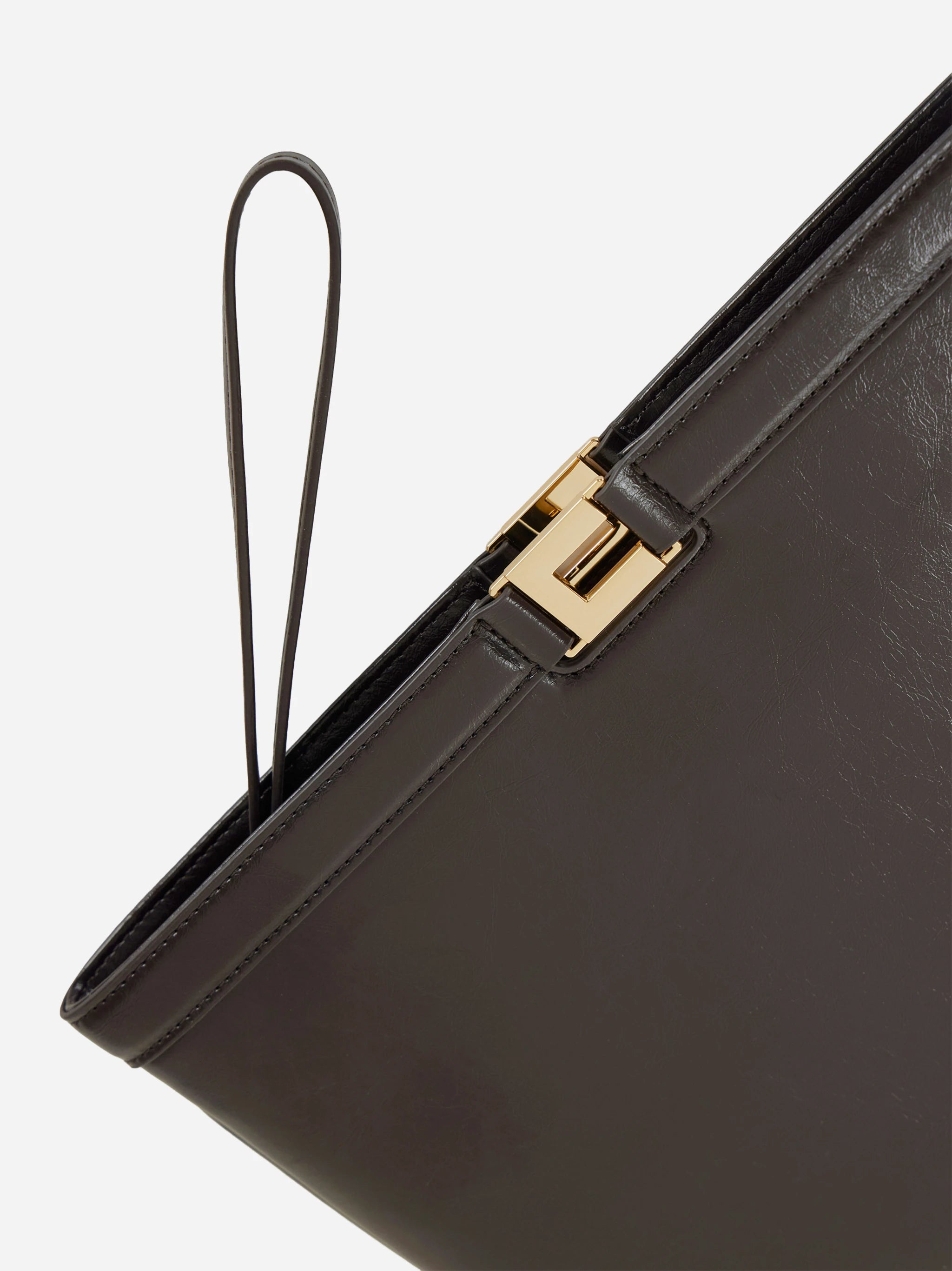 Borsa a busta effetto naplak marrone