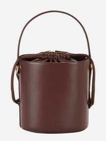 Borsa a secchiello con dettaglio logo marrone