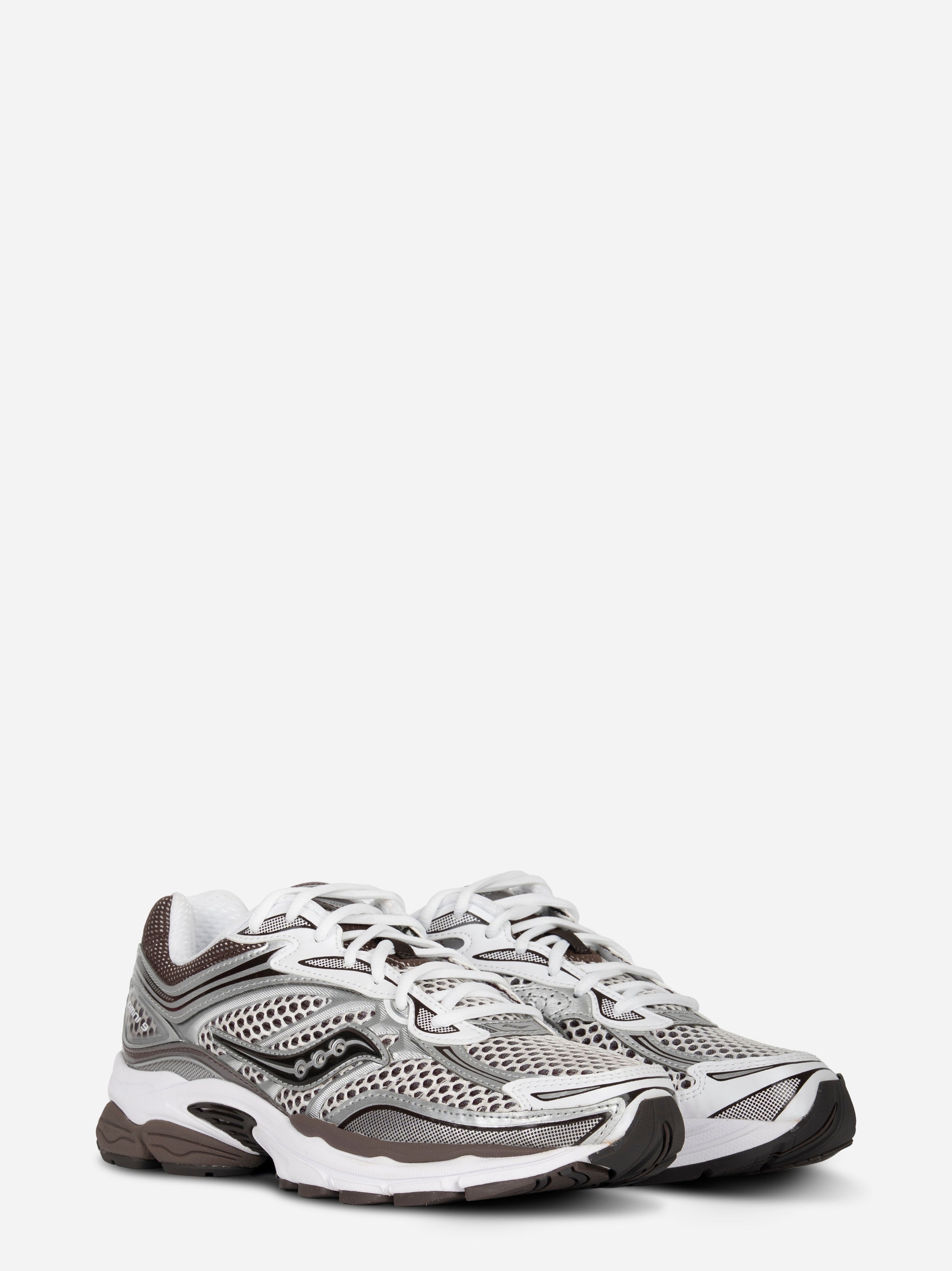 Sneakers Progrid Omni 9 in Pelle e tela bianca e marrone