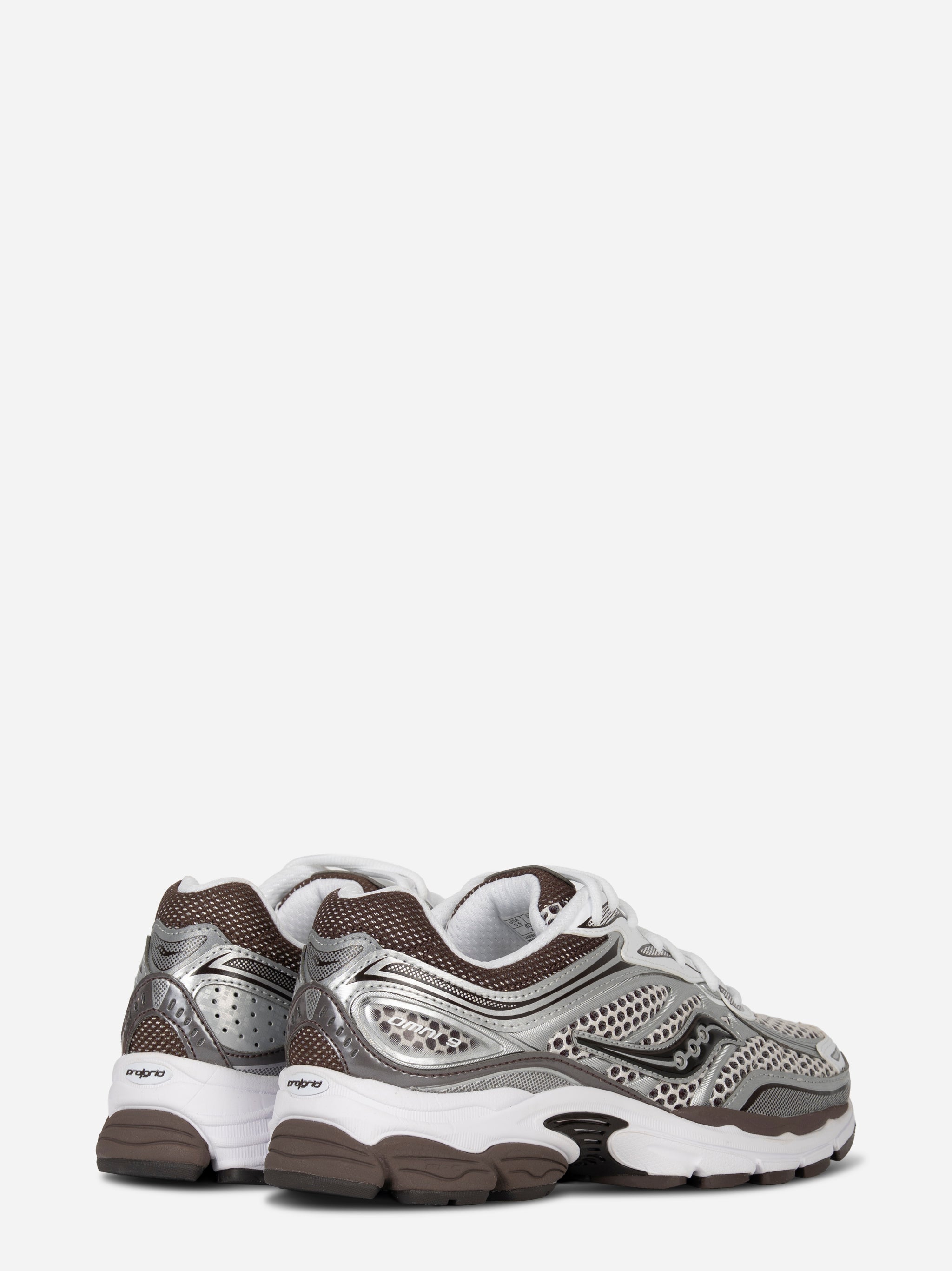 Sneakers Progrid Omni 9 in Pelle e tela bianca e marrone