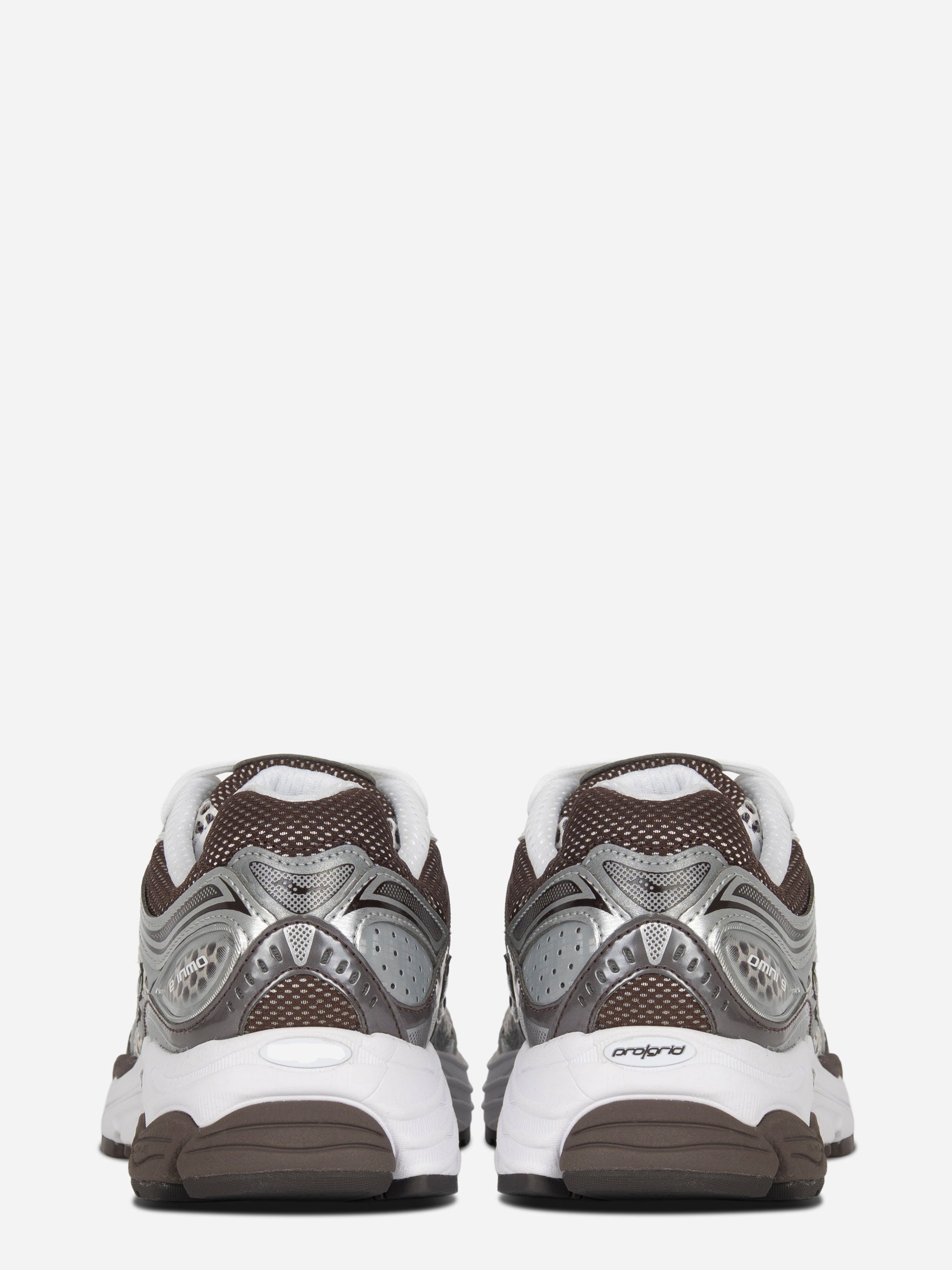 Sneakers Progrid Omni 9 in Pelle e tela bianca e marrone