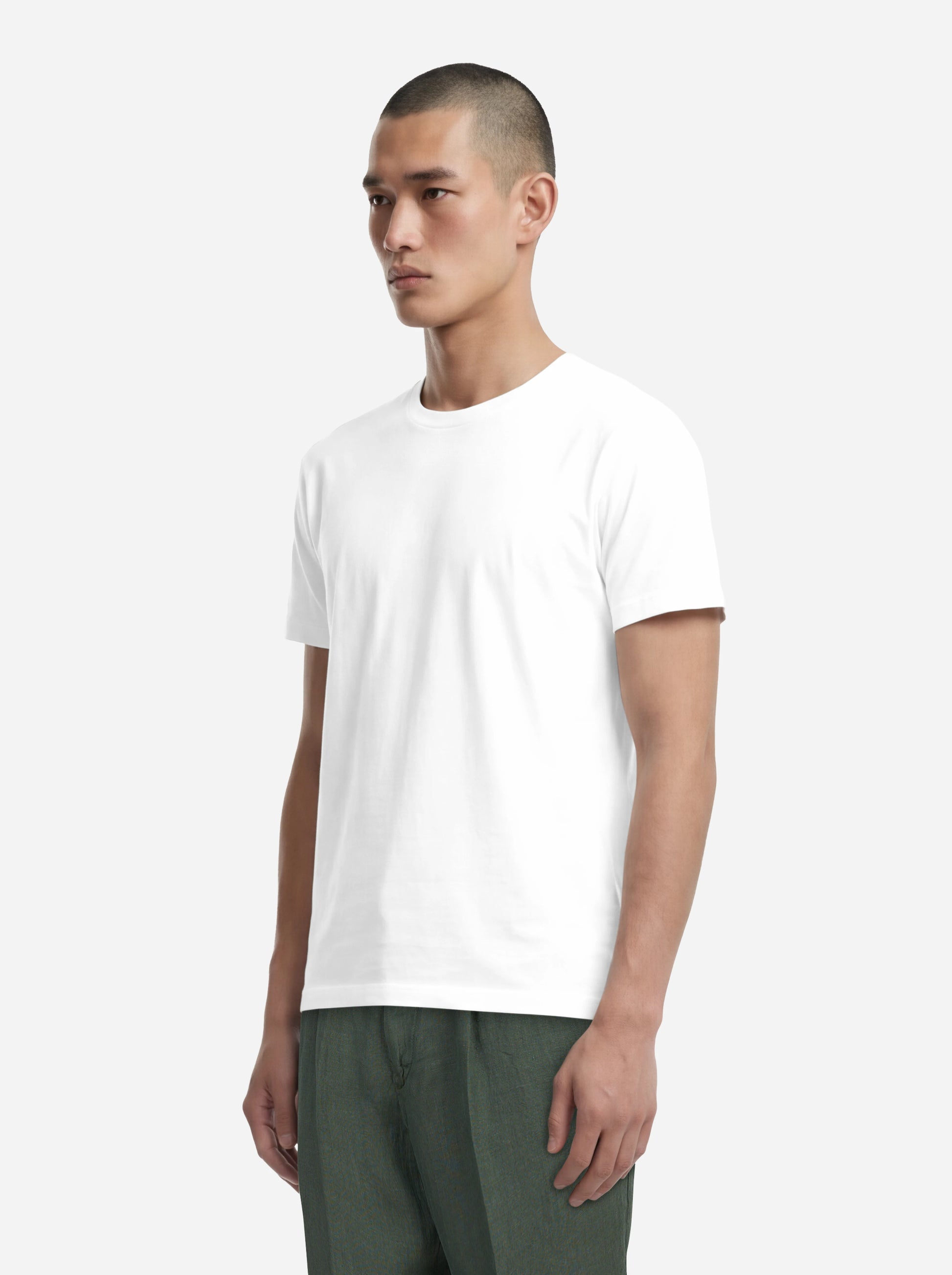 T-shirt manica corta bianca in cotone ossigeno
