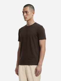 T-shirt manica corta marrone in cotone ossigeno