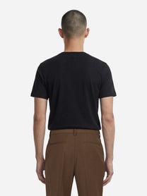 T-shirt manica corta nera in cotone ossigeno