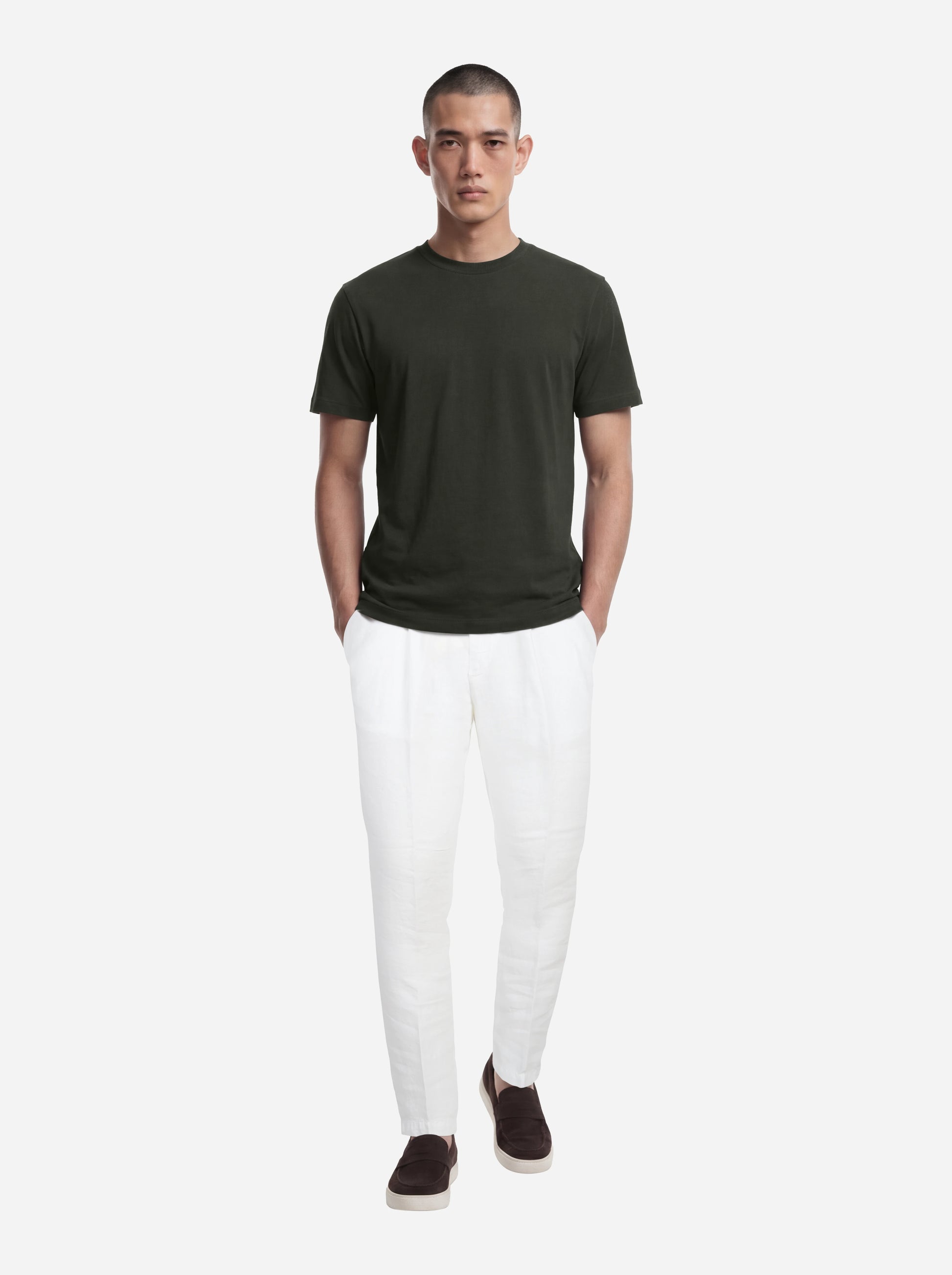 T-shirt manica corta verde in cotone ossigeno