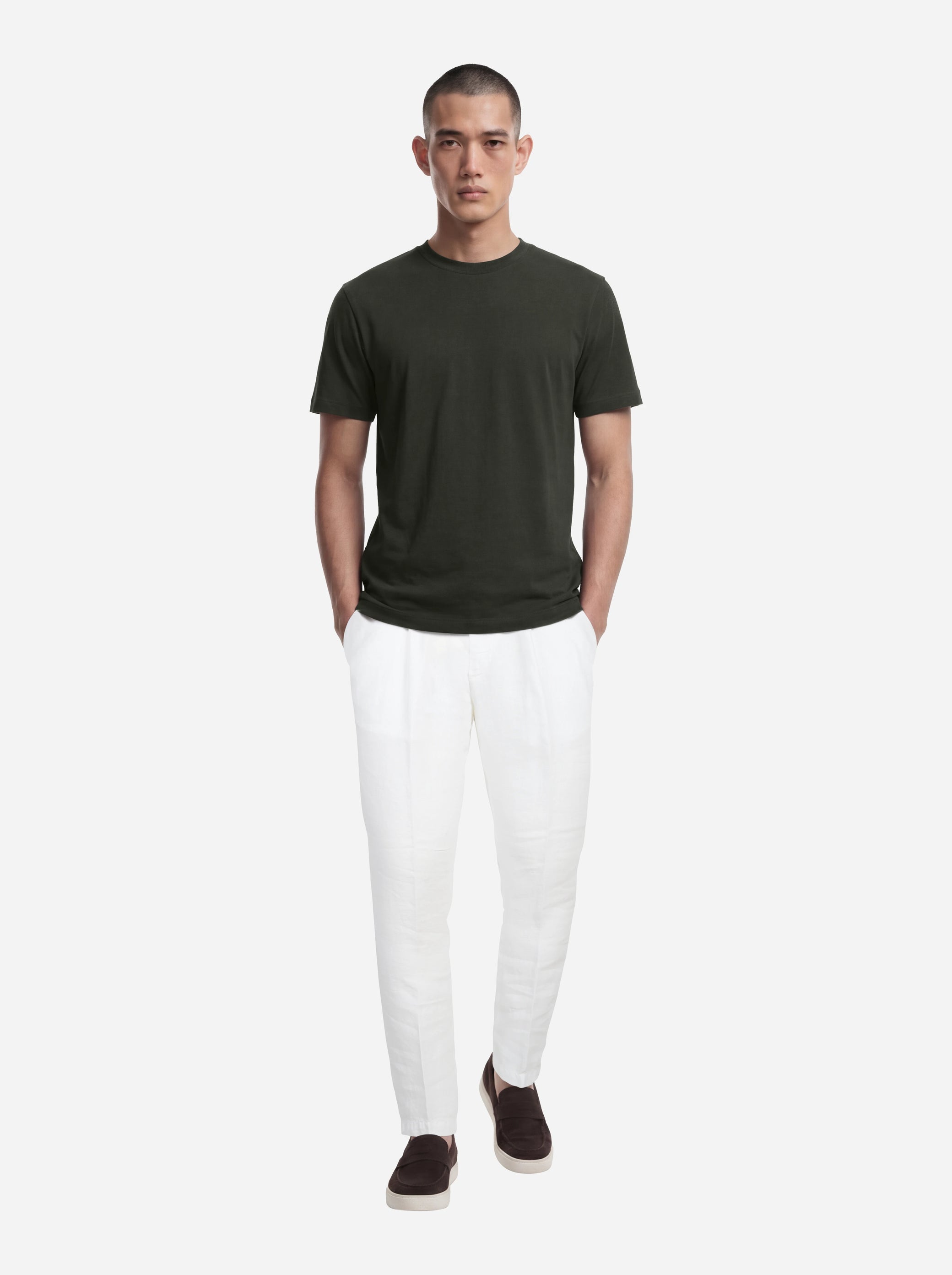 T-shirt manica corta verde in cotone ossigeno