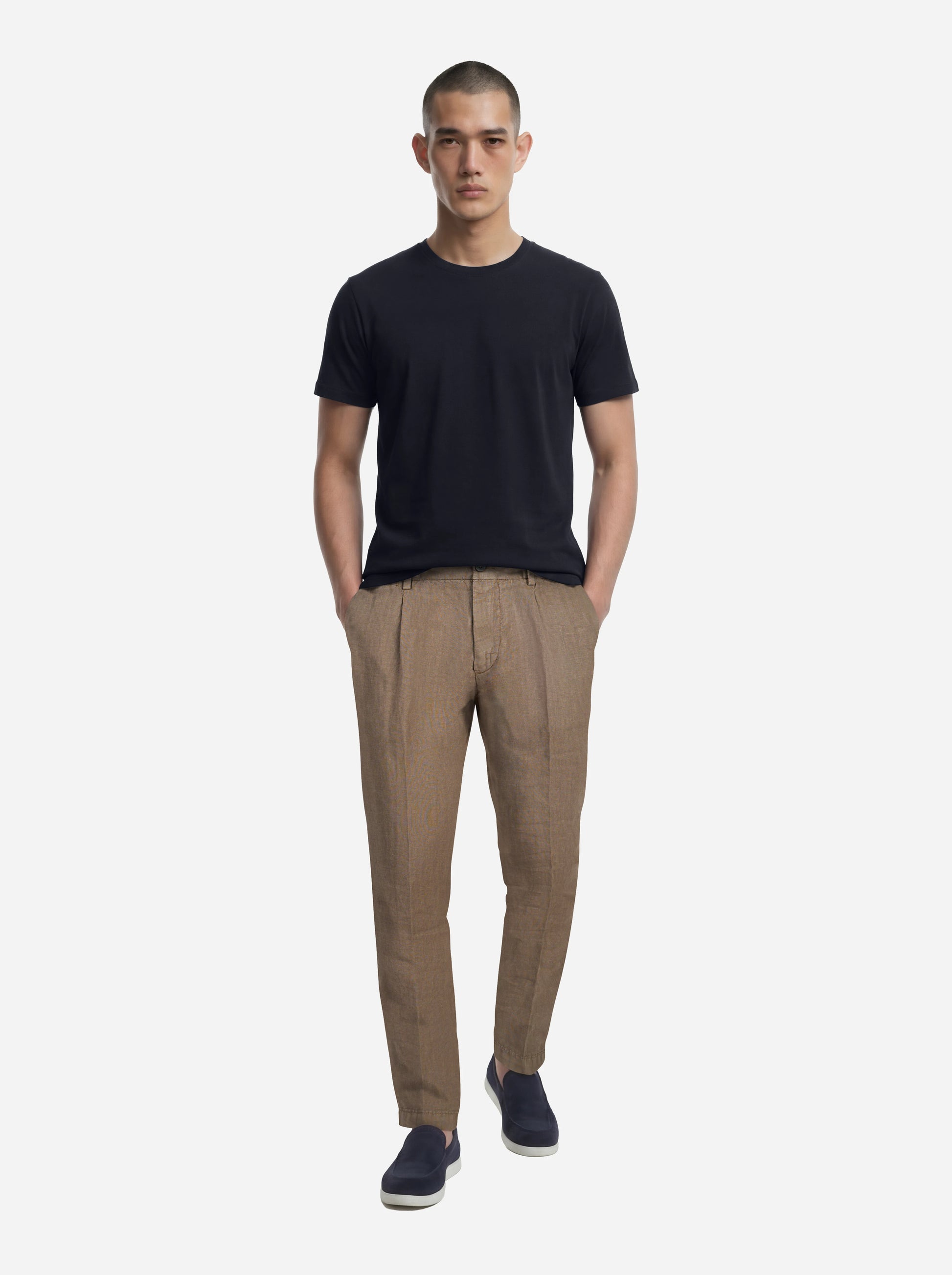 T-shirt manica corta blu in cotone ossigeno